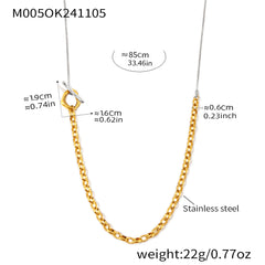 18K Gold-Plated Long Toggle Chain Necklace