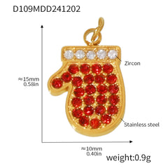 Cubic Zirconia Christmas Charm Pendant