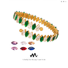 Color Cubic Zirconia Bangle Bracelet