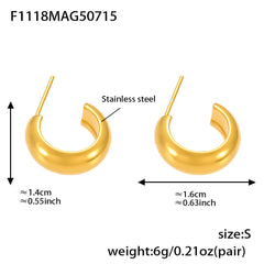 Polished Rounded Hoop Earrings