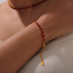 Colorful Cubic Zirconia Station Necklace & Bracelet