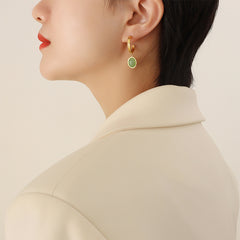 Green Aventurine Pendant Necklace and Earrings