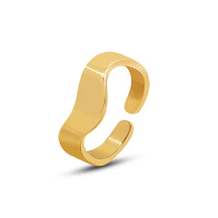 18K Gold-Plated Wavy Open Ring