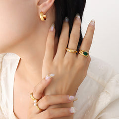 Grid Texture Hoop Earrings