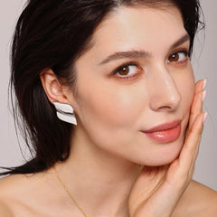18K Gold-Plated Enamel Wing Stud Earrings
