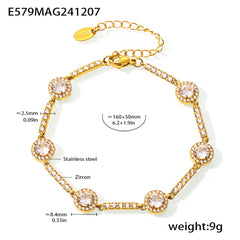 18K Gold-Plated Cubic Zirconia Circle Bracelet