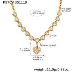 18K Gold-Plated Heart Cubic Zirconia Necklace