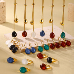 Resin Teardrop Necklace, Earrings or Ring