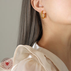 18K Gold-Plated & Silver-Tone Rounded U-Hoops