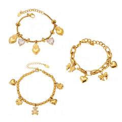 18K Gold-Plated Charm Bracelet and Pendant Designs