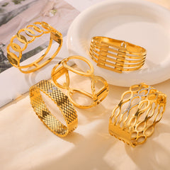 Gold-Tone Geometric Cuff Bracelet