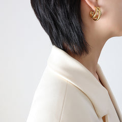 Triple-Line Hollow Hoop Earrings
