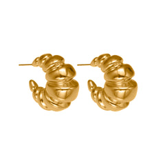18K Gold-Plated Croissant Hoop Earrings