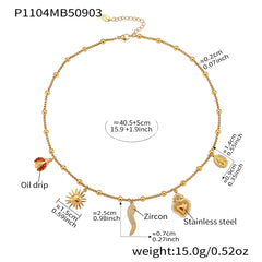 18K Gold-Plated Mixed Charm Necklace