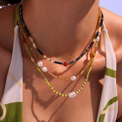 Natural Lapis Beaded Necklace