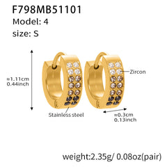 U-Shaped Cubic Zirconia Hoop Earrings