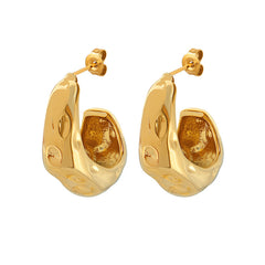 Sculptural Dimpled C-Hoop Earrings