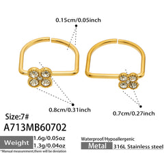 Color Cubic Zirconia Double Flower Ring