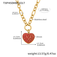18K Gold-Plated Heart Pendant Jewelry