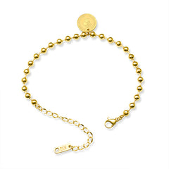 18K Gold-Plated Beaded Charm Chain Bracelet