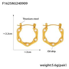 18K Gold-Plated Enamel Accent Hoop Earrings