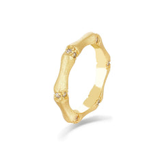 Nicolette Dainty Pavé Bamboo Adjustable Ring