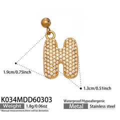 Cubic Zirconia Letter Charms & Separate Necklace Chains