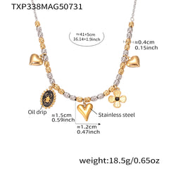 Heart and Flower Enamel Charm Jewelry