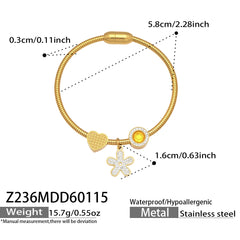 Charm-Accent Flexible Cuff Bracelets
