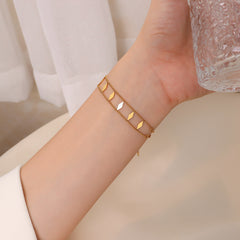 18K Gold-Plated Geometric Double-Chain Bracelet