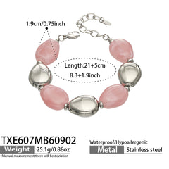 Oval Color Resin Necklace and Bracelet