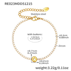 Cubic Zirconia Initial Chain Bracelet
