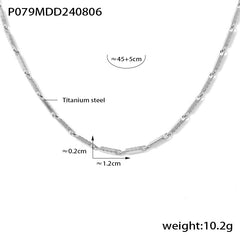 Geometric Link Stainless Steel Necklace & Bracelet