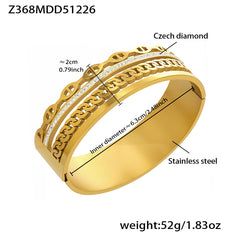 Geometric Cubic Zirconia Statement Cuff Bracelet