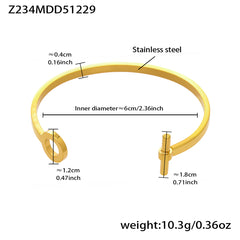 18K Gold-Plated Heart Detail Cuff Bracelet