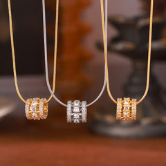 Sparkling Cylinder Pendant Necklace