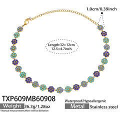 Color Cubic Zirconia Flower Station Jewelry