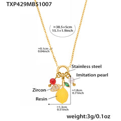 18K Gold-Plated Lemon Charm Jewelry