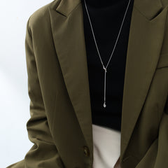 Knotted Heart Long Lariat Necklace