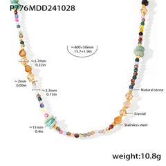 Faceted Natural Stone Bead Necklace