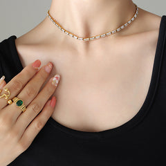 Colorful Cubic Zirconia Station Necklace & Bracelet