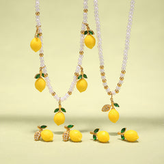 Lemon & Daisy Pearl-Look Necklace & Pendant