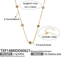 18K Gold-Plated Color Cubic Zirconia Station Jewelry