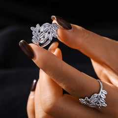 18K Gold-Plated Leaf Open Ring