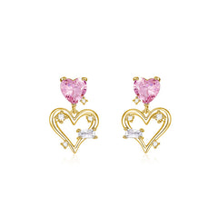 Camille Dainty Pavé Heart Stud Earrings