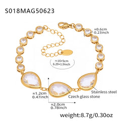 Faceted Stone Accent Anklet