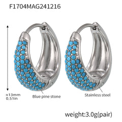 18K Gold-Plated Color Cubic Zirconia Rounded Hoops