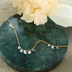 Gold-Tone Round Sparkle Accent Necklace