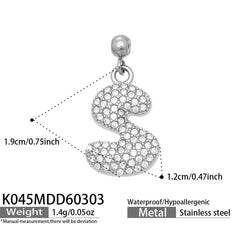 Cubic Zirconia Letter Charms & Separate Necklace Chains