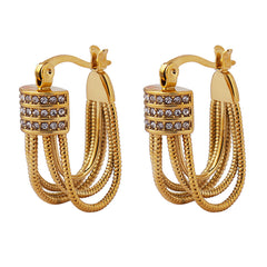 Cubic Zirconia Multi-Loop Hoop Earrings